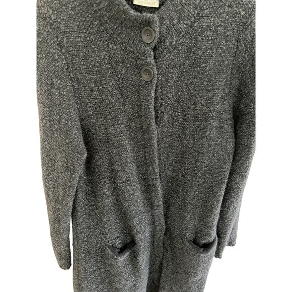 Eileen Fisher Women Boucle Organic Wool Sweater Coat 12/14 Lagenlook Minimalist - Picture 4 of 7
